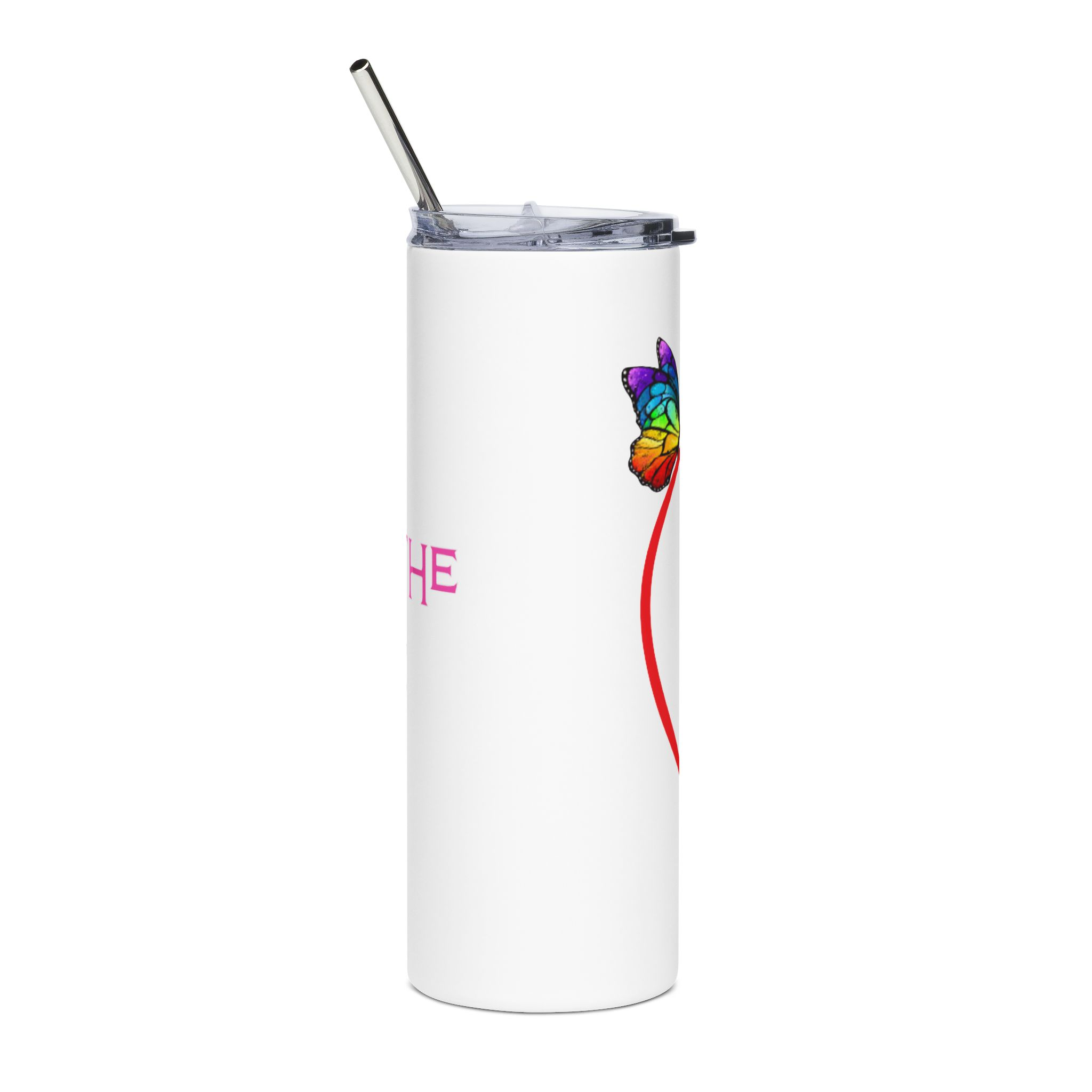 White QITM Logo Stainless Steel Tumbler, 20oz - Image 3
