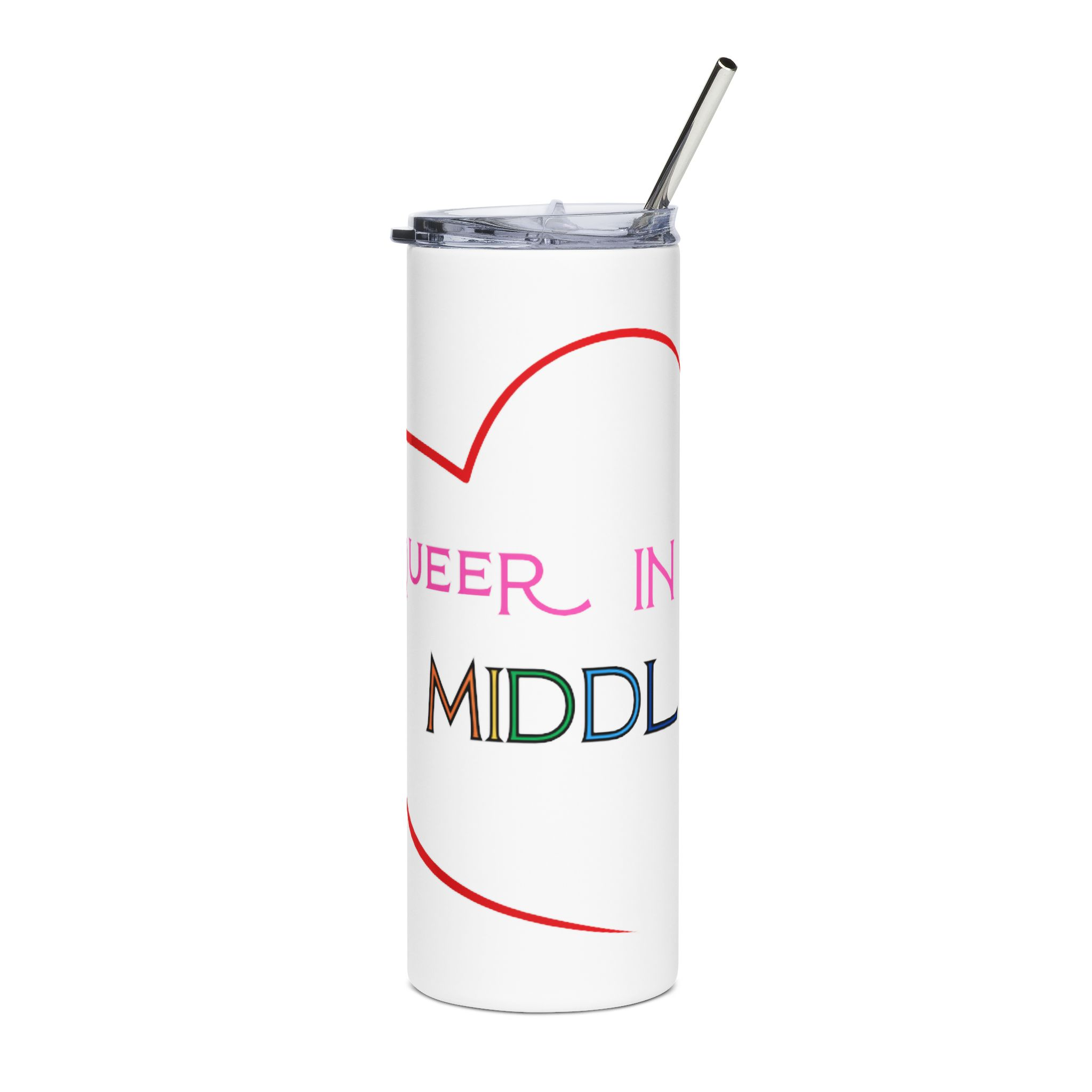 White QITM Logo Stainless Steel Tumbler, 20oz - Image 2
