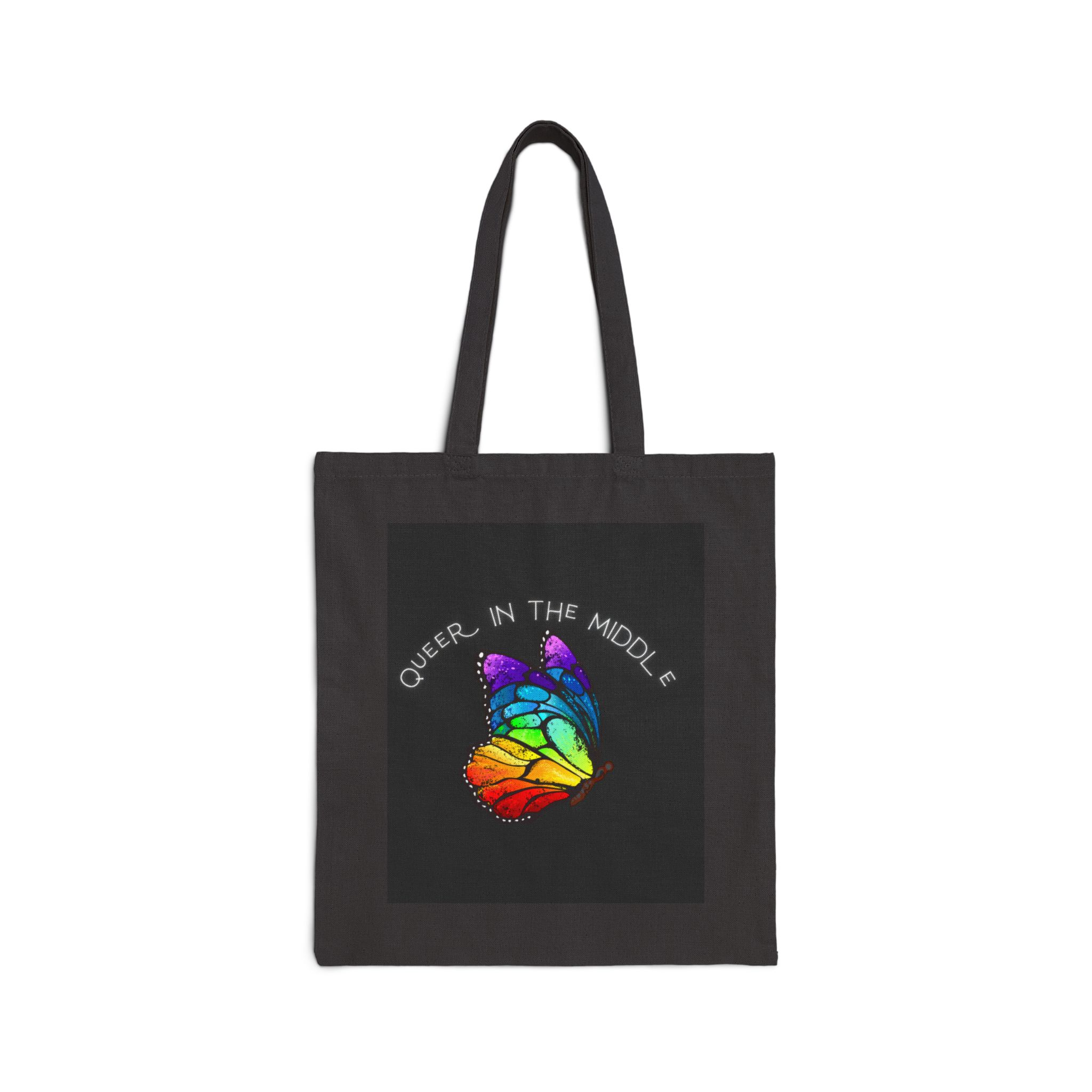 Black QITM Logo Cotton Canvas Tote Bag - Image 2