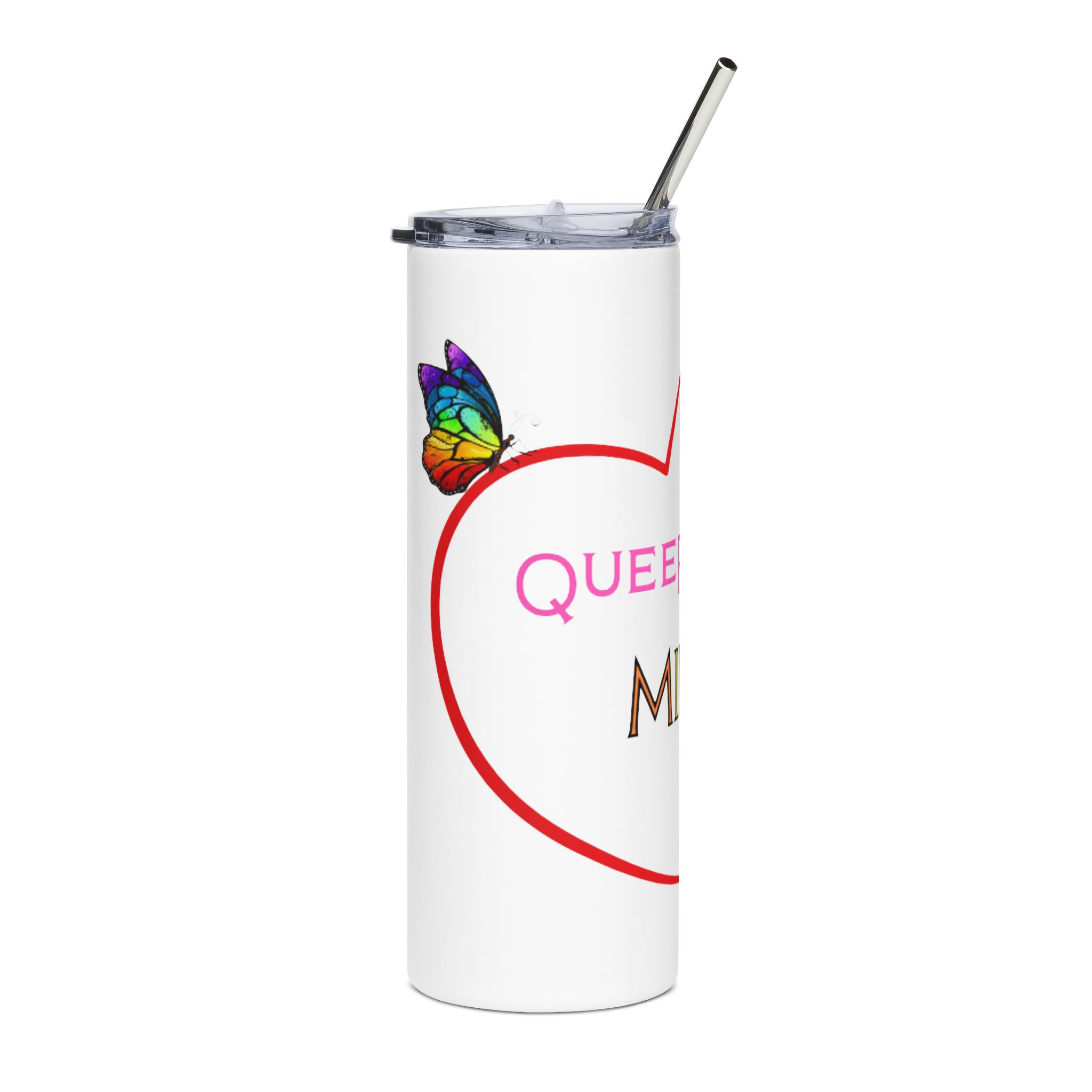 White QITM Logo Stainless Steel Tumbler, 20oz